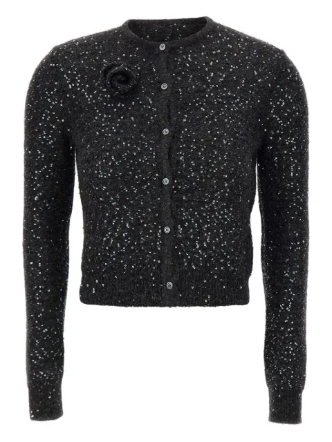 Marella sequin rose knit cardigan