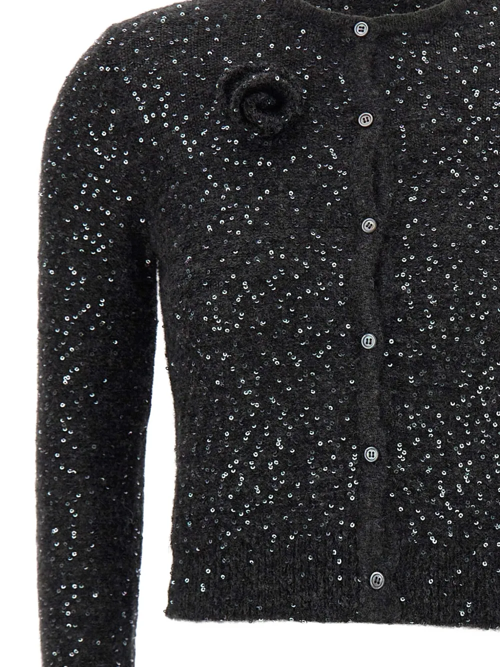 Marella Gebreid vest met pailletten Zwart