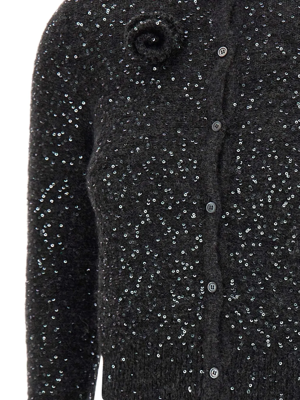 Marella Gebreid vest met pailletten Zwart