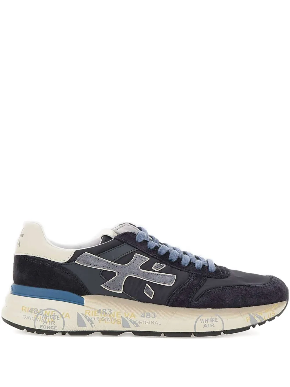 Premiata embossed logo suede sneakers | Blue | Image 1