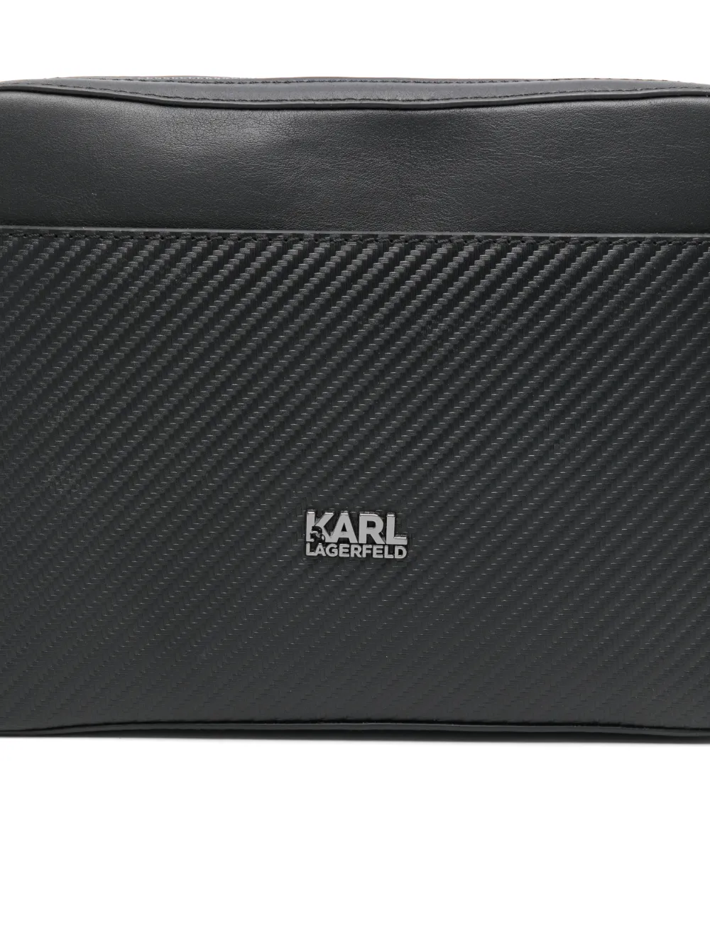 Karl Lagerfeld Logo-plaque Messenger Bag In Black