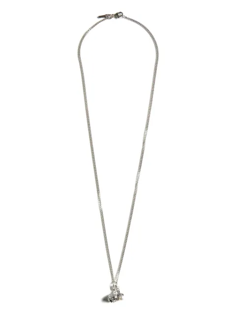 Emanuele Bicocchi pearl and skull pendant necklace
