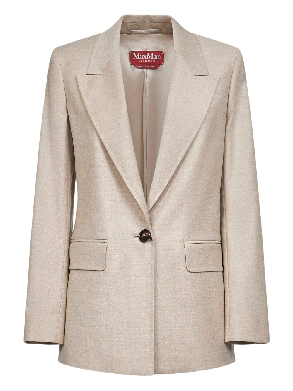 Max Mara blazer à revers cranté | tons neutres | Image 1