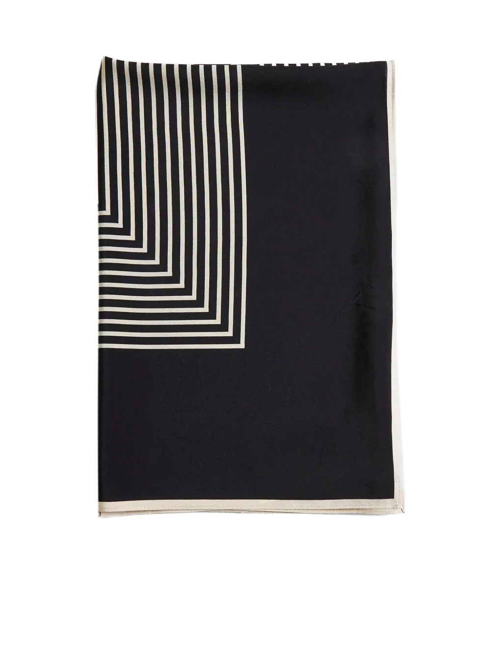 Totême Centered Monogram Silk Scarf In Black