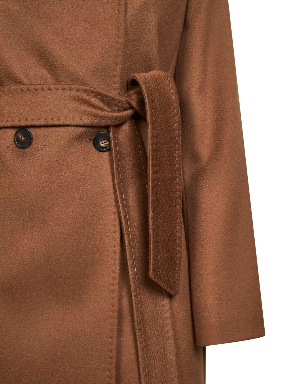 Max Mara Bcollag jas met ceintuur en dubbele rij knopen Bruin