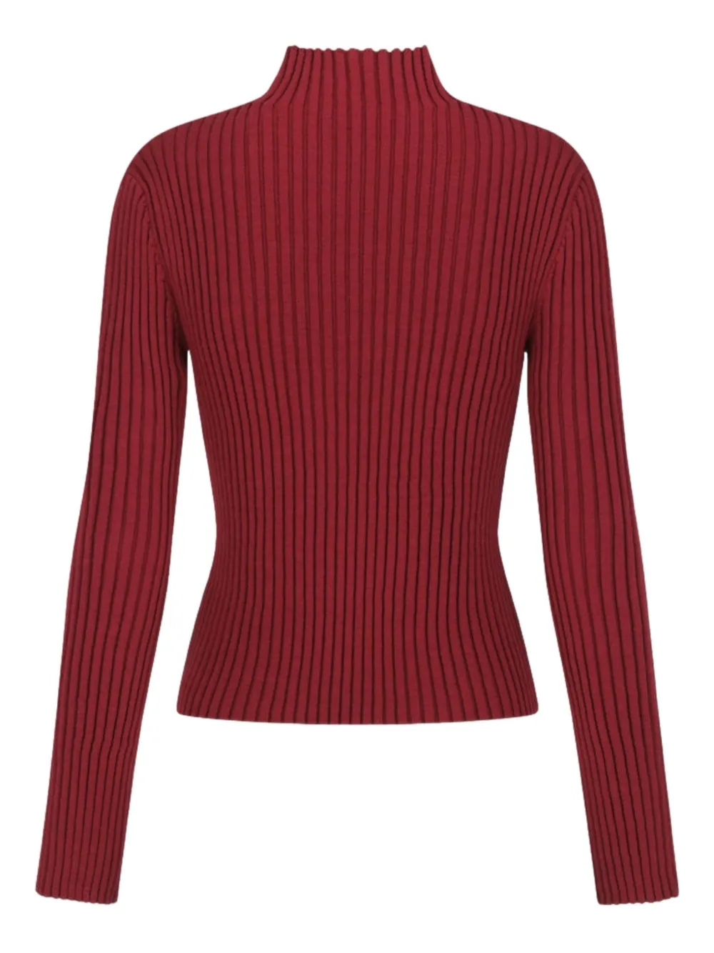 Amomento Ribbed Zip-up Cardigan In Red