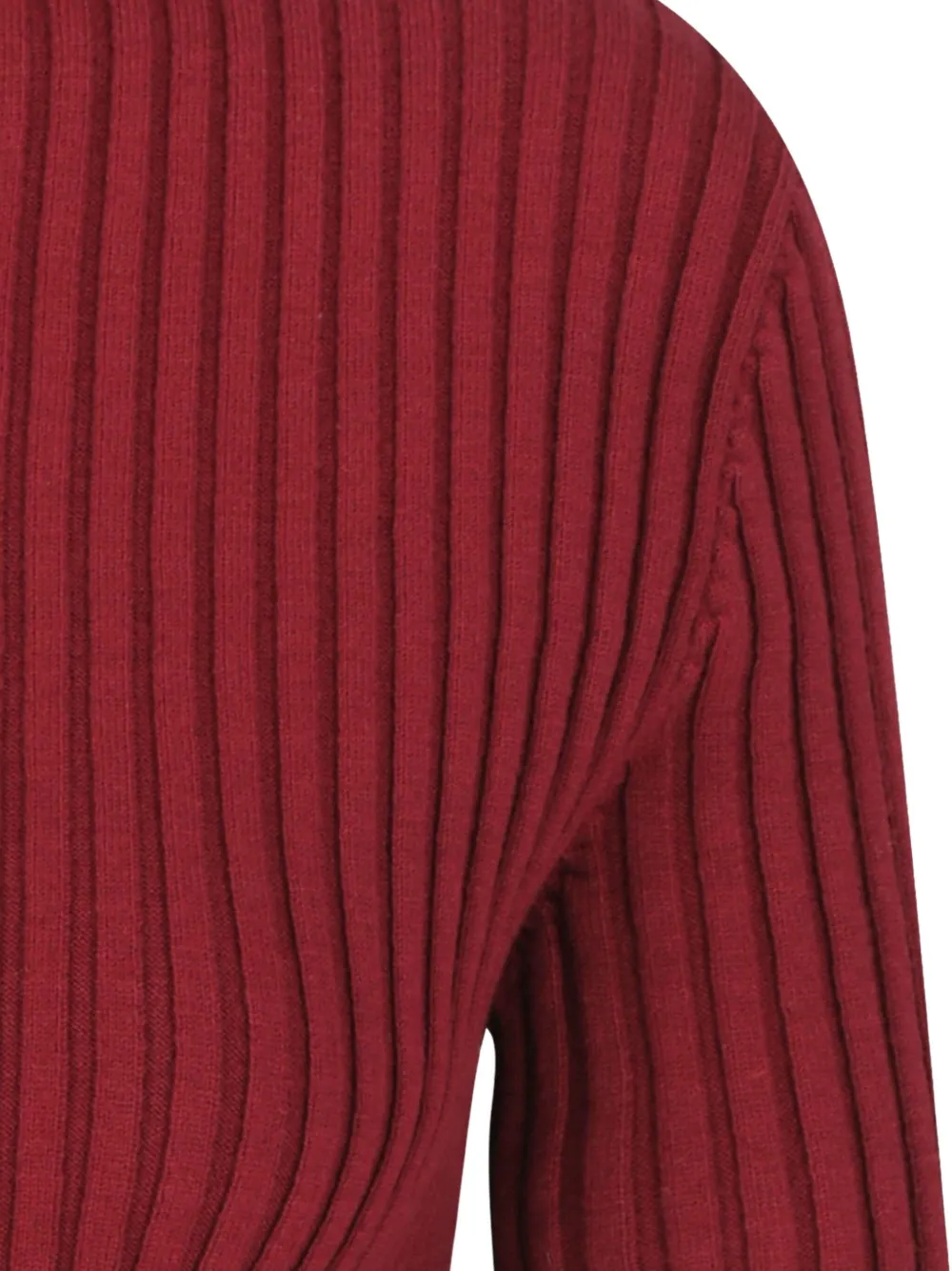 Amomento Ribbed Zip-up Cardigan In Red