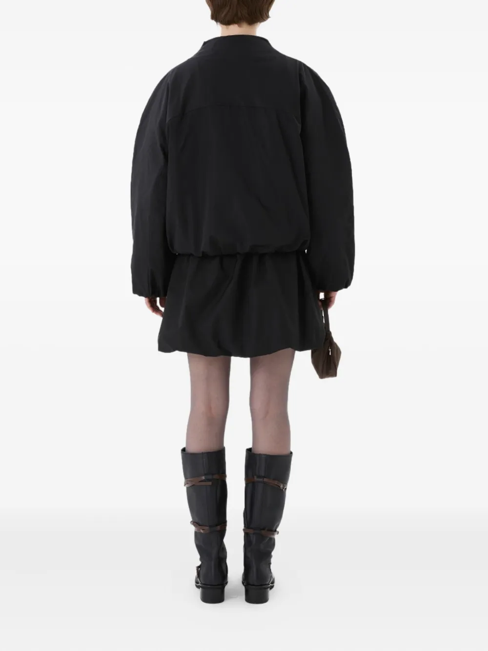 Amomento Padded Raglan Short Jacket In Black