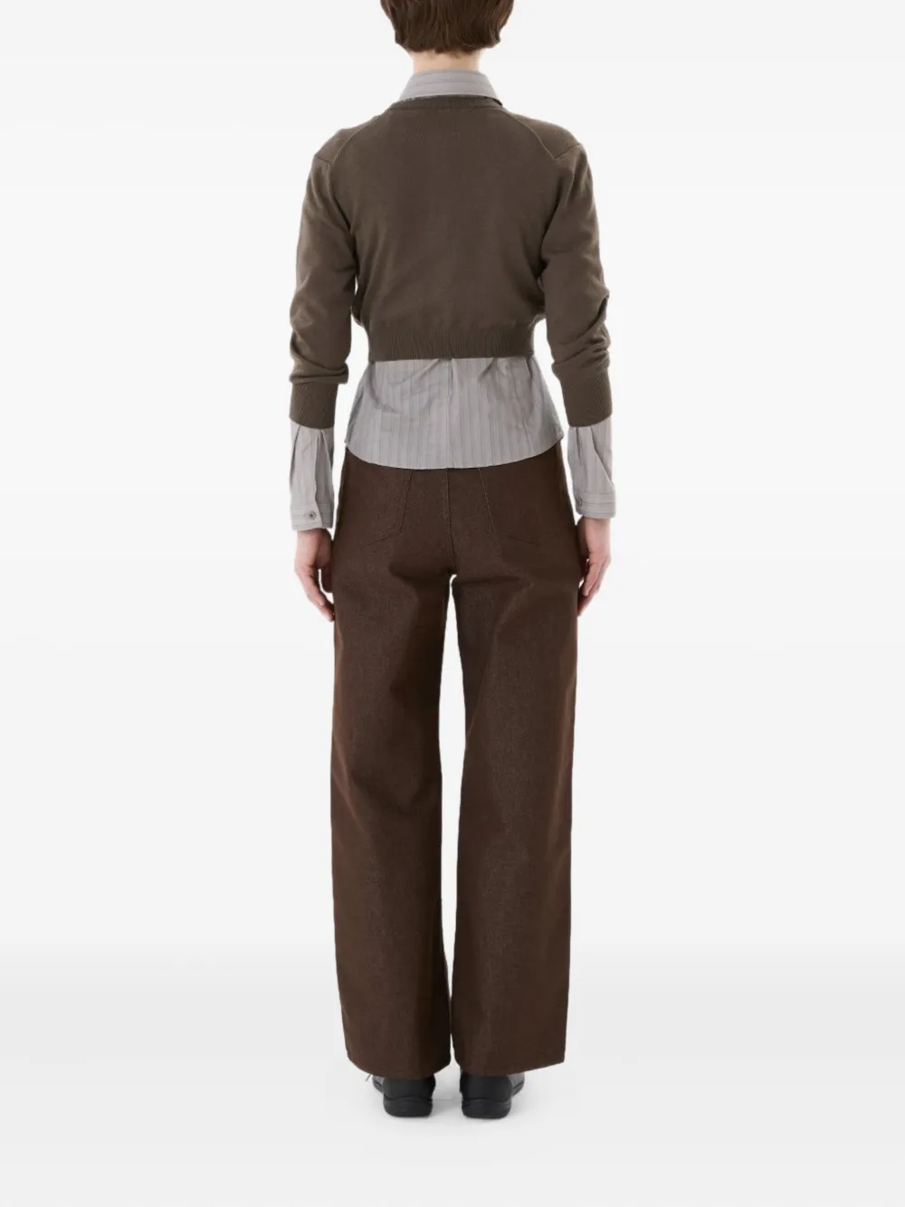 Amomento Striped Button Shirt In Neutral
