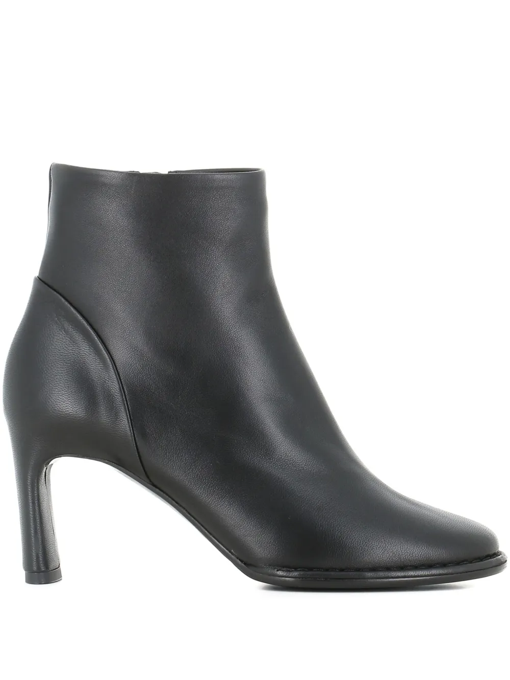 Del Carlo 75mm zip leather boots Zwart