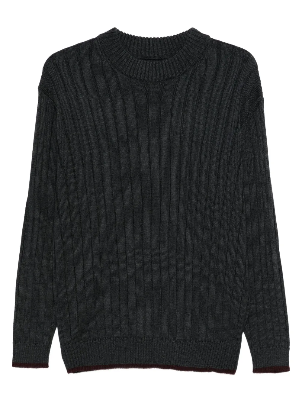 GR10K pull à design côtelé | gris | Image 1