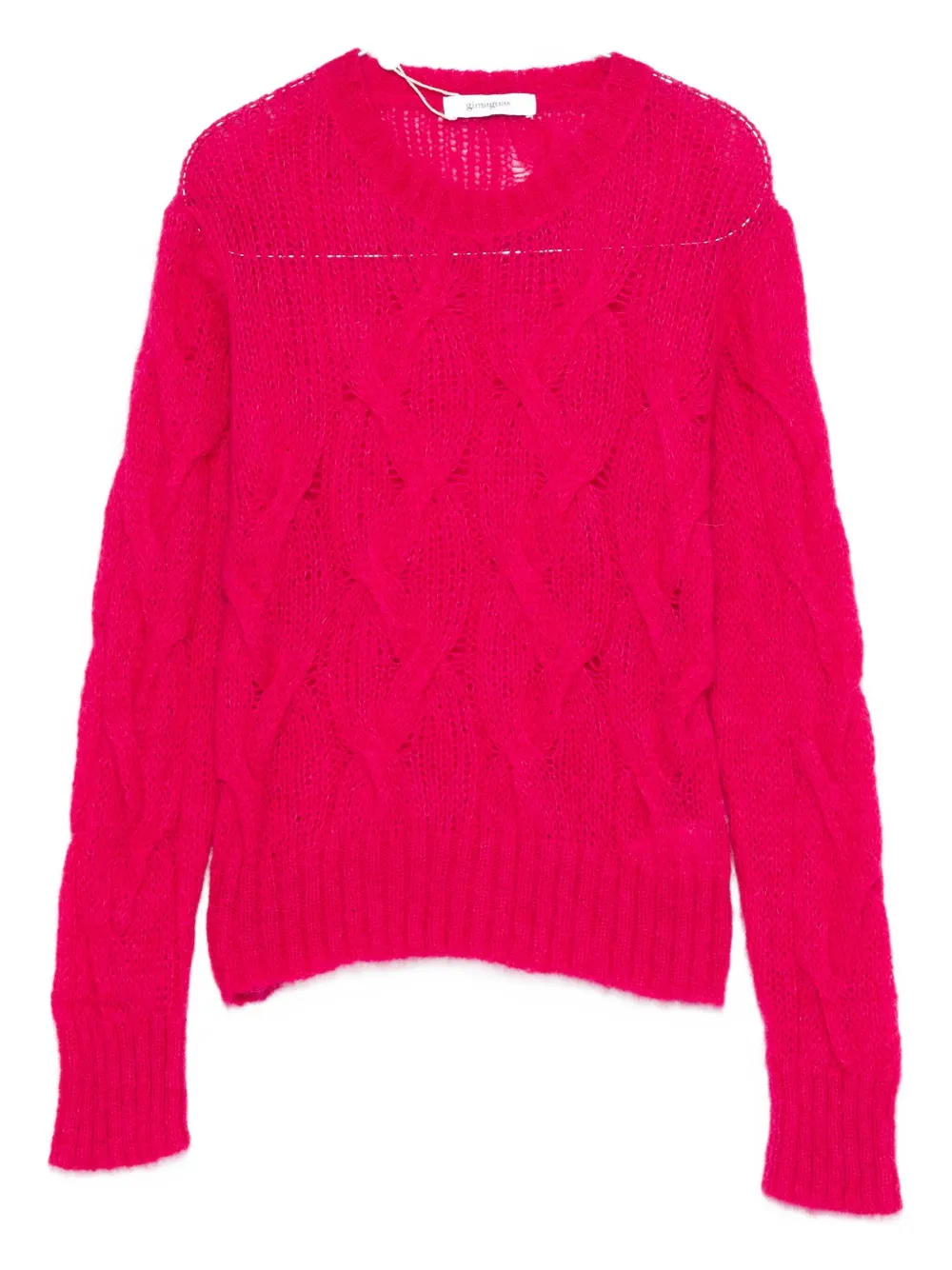 Gimaguas Cable-knit Crew-neck Sweater In Pink