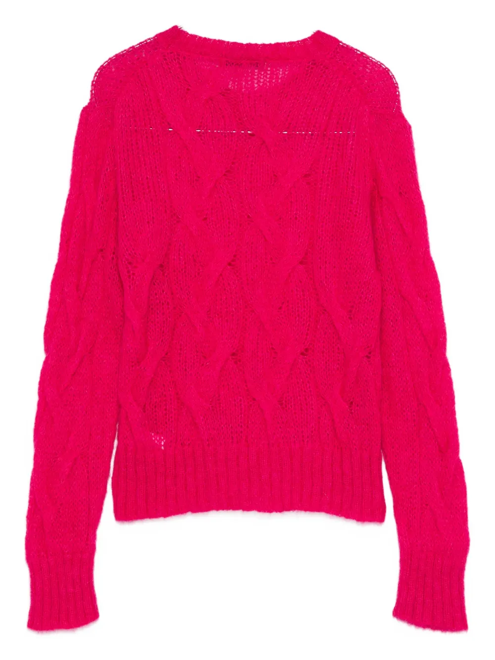 Gimaguas Cable-knit Crew-neck Sweater In Pink