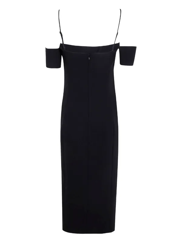 pinko party dress PINKO off-shoulder Slit Dress | Black