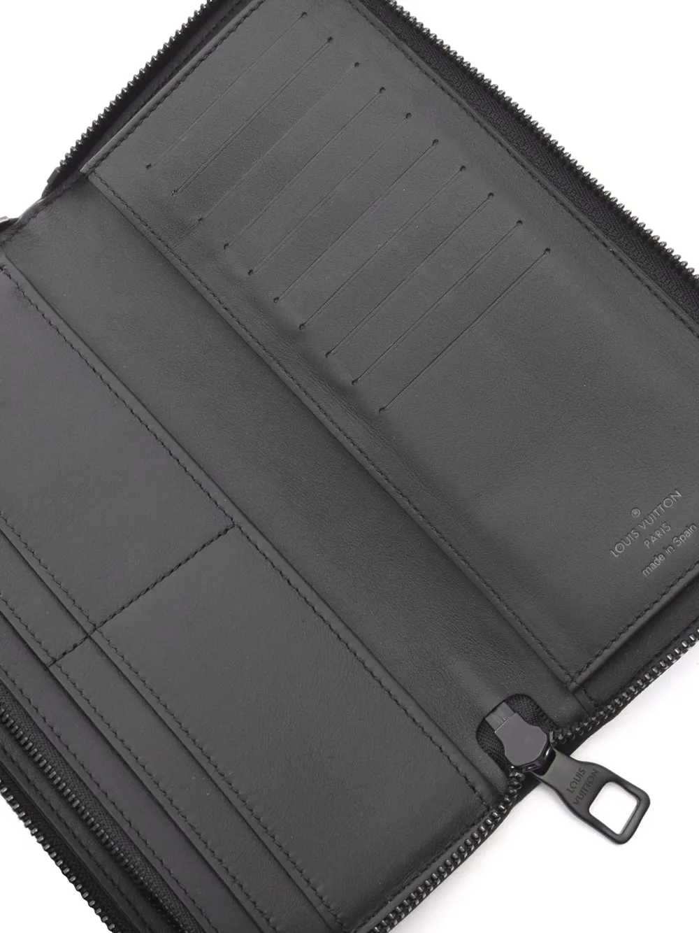 Pre-owned Louis Vuitton 2021-2025 Monogram Taurillon Zippy Vertical Wallet Long Wallets In Black