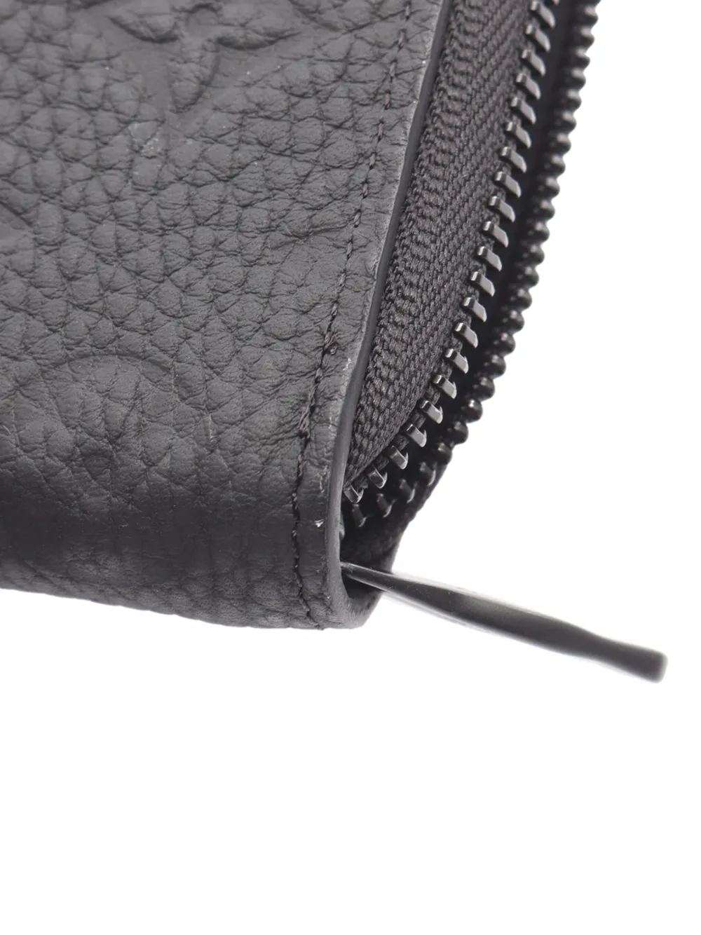 Pre-owned Louis Vuitton 2021-2025 Monogram Taurillon Zippy Vertical Wallet Long Wallets In Black