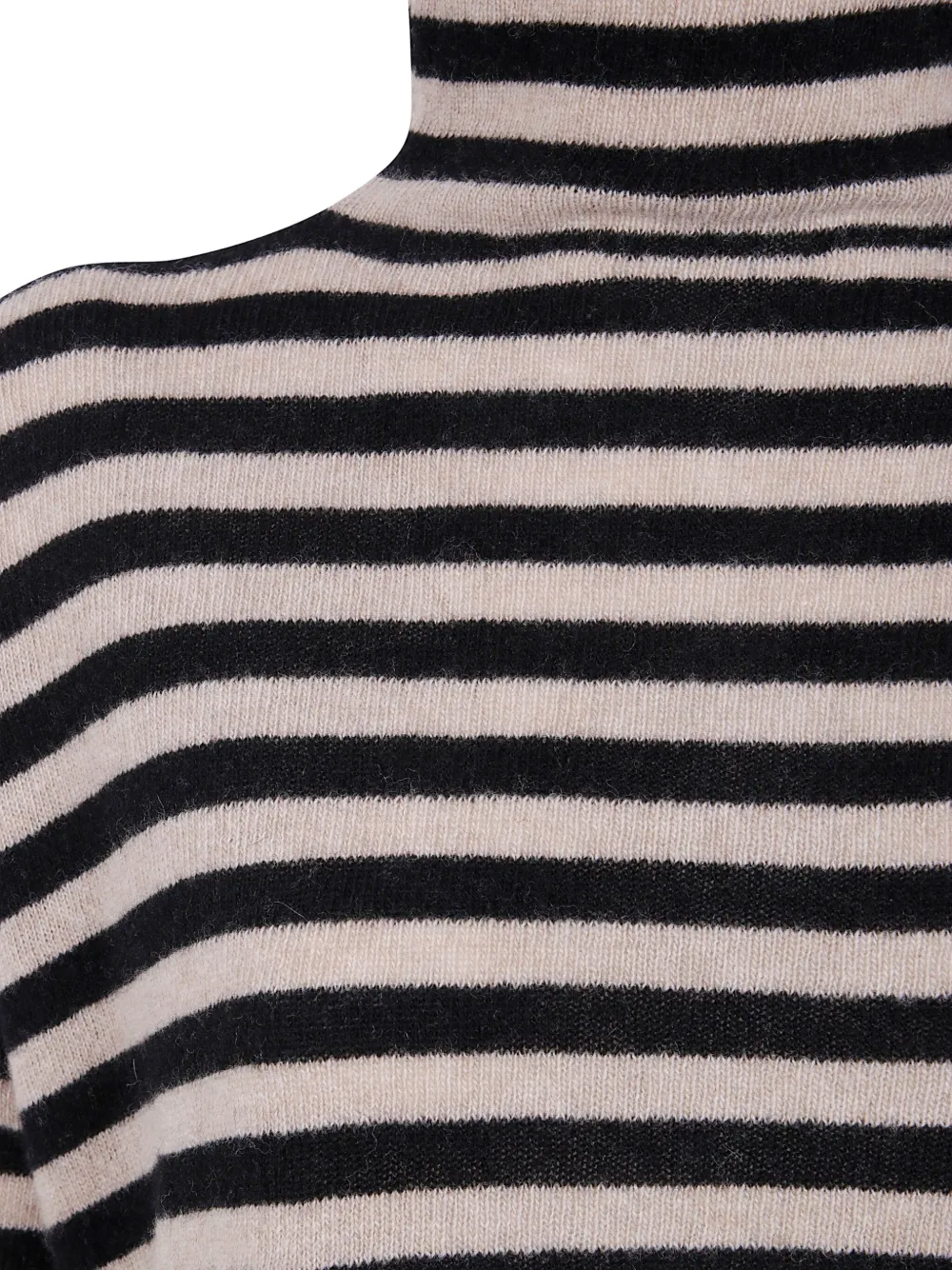 Base Extrafine Merino Wool Striped Turtleneck In Animal Print