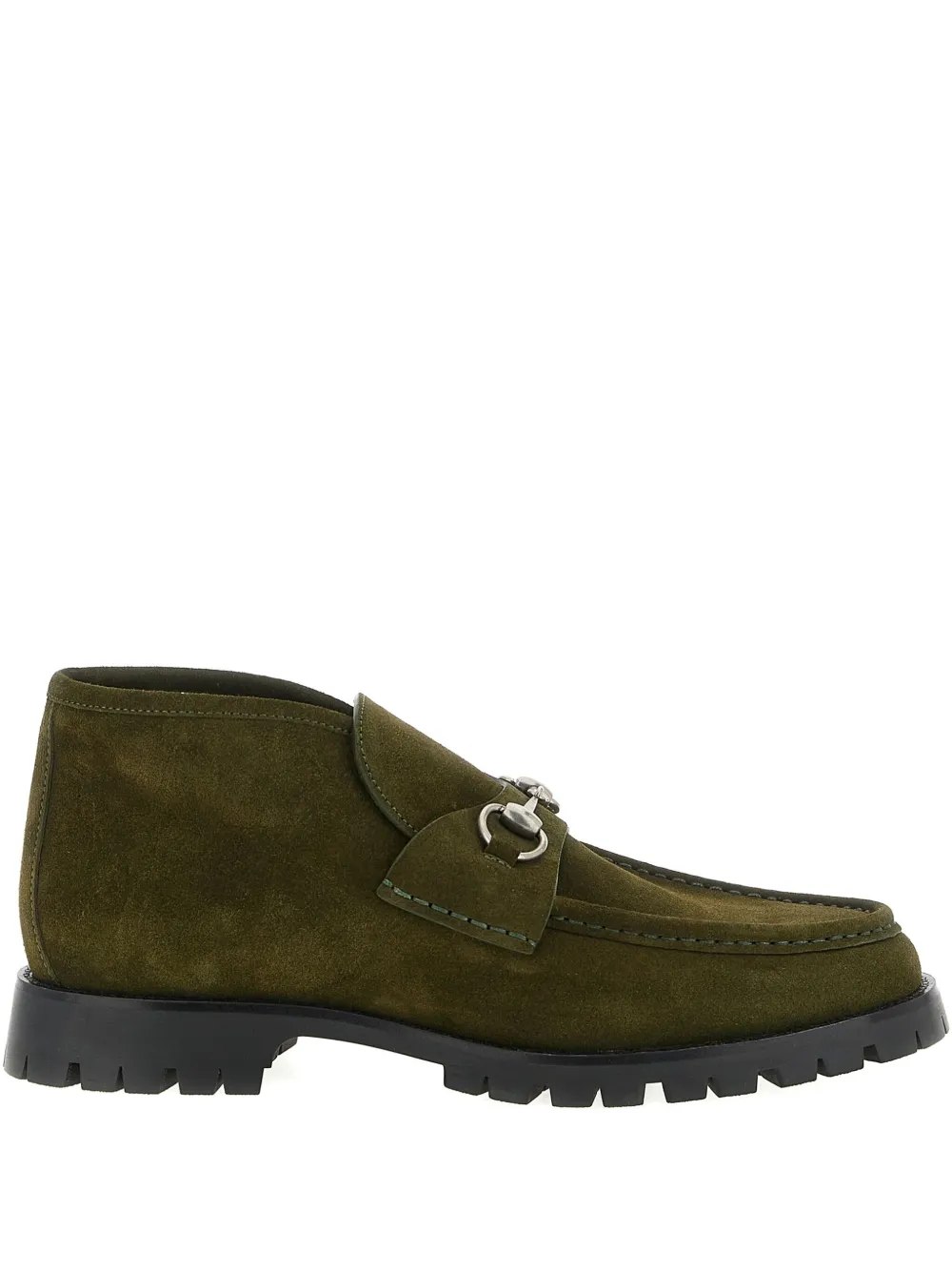Gucci horsebit suede ankle boots Groen