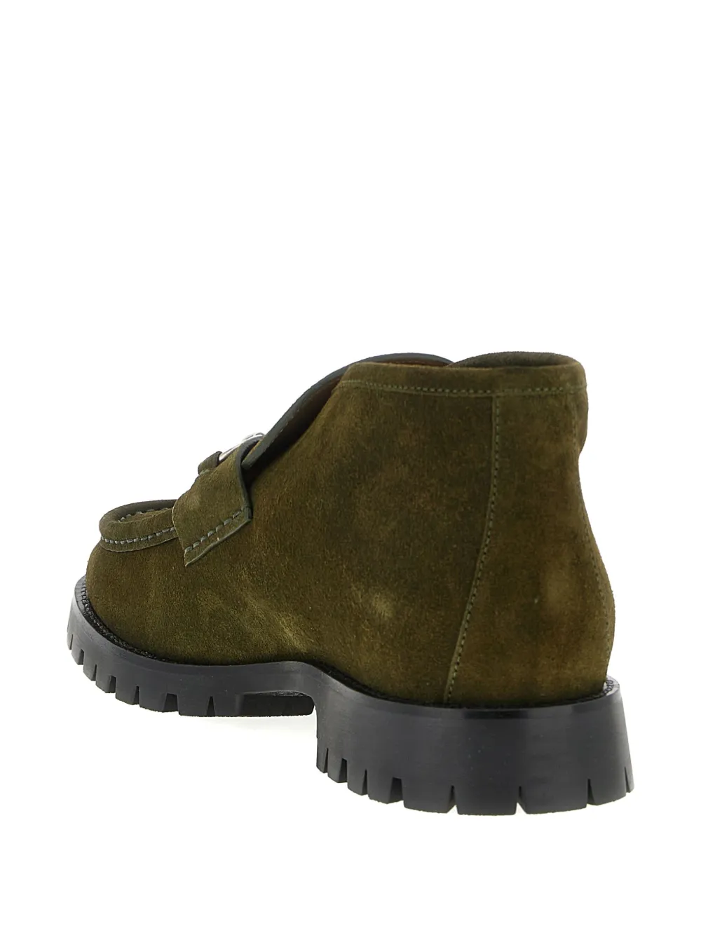 Gucci horsebit suede ankle boots Groen