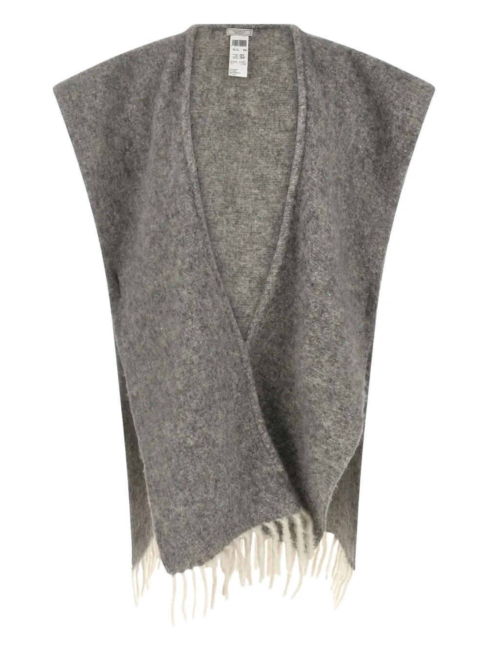 Peserico sequin fringed cape | Grey | Image 1