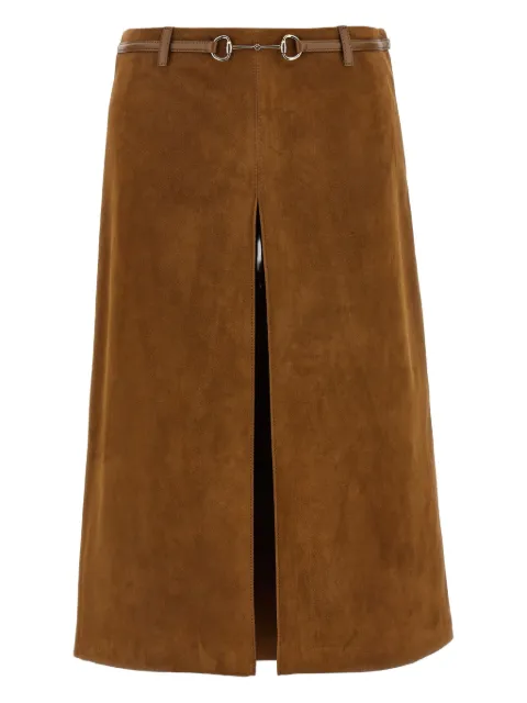 Gucci falda midi Horsebit