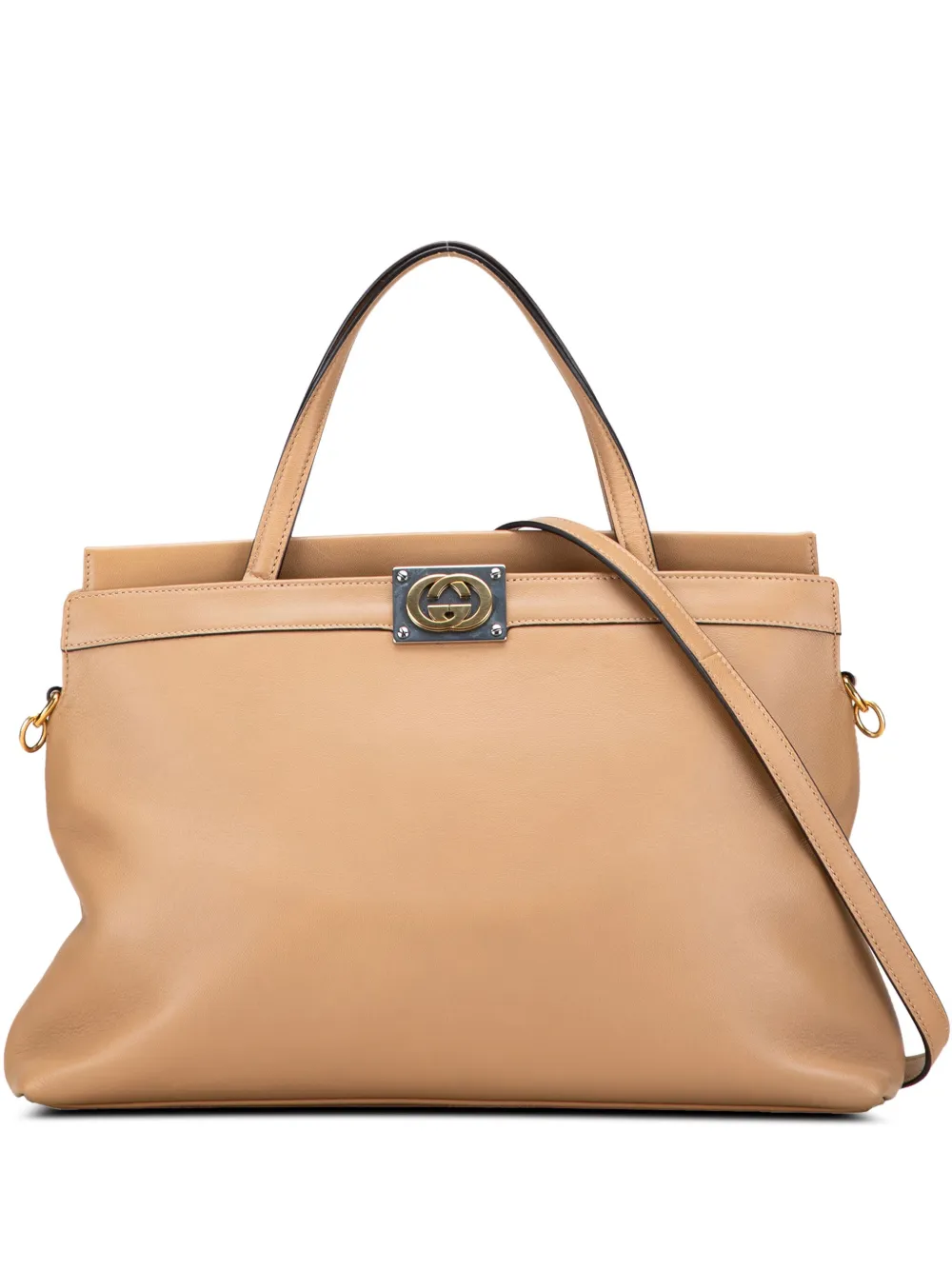 Gucci Pre-Owned 2016-2025 スモール レザー リネア マティス サッチェルバッグ - ブラウン