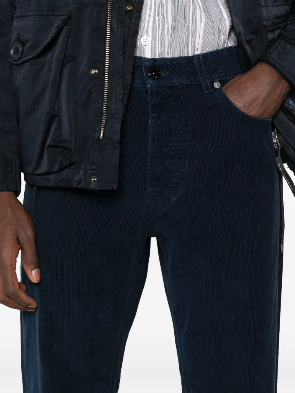 Stone Island Ribfluwelen straight broek Blauw