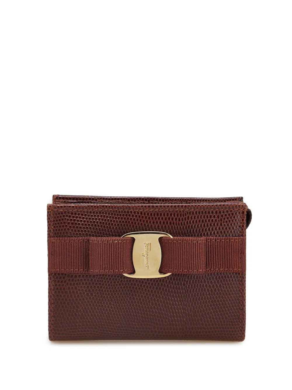 Ferragamo Pre-Owned 2000-2025 リザードエンボスレザー ヴァラ コインケース - ブラウン Ferragamo Pre-Owned 2000-2025 リザードエンボスレザー ヴァラ コインケース - ブラウン