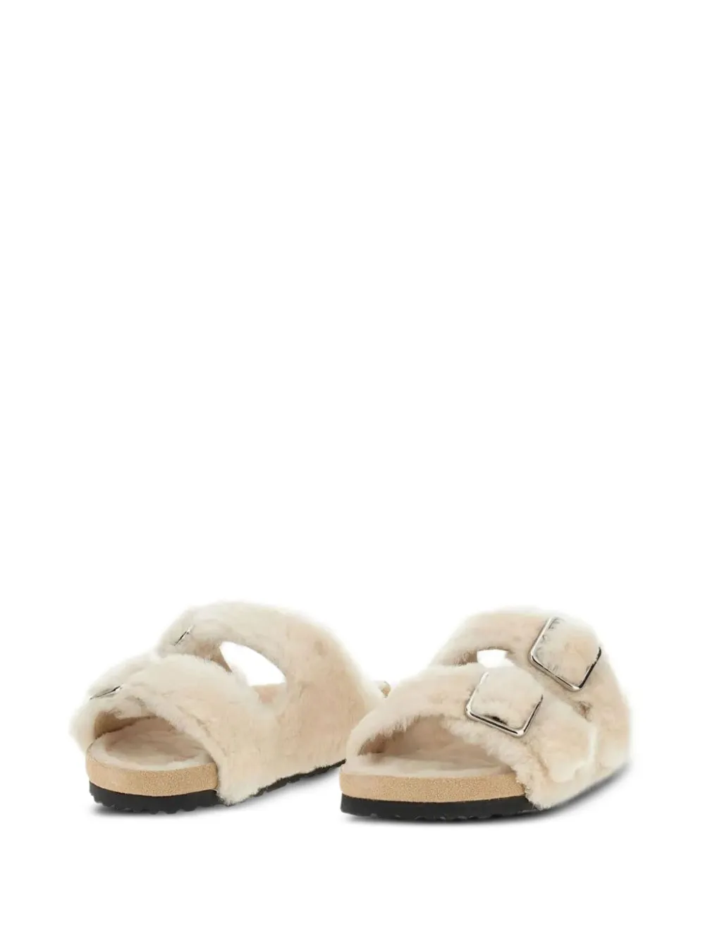 Birkenstock Slipper Arizona With Outter Teddy In Neutral