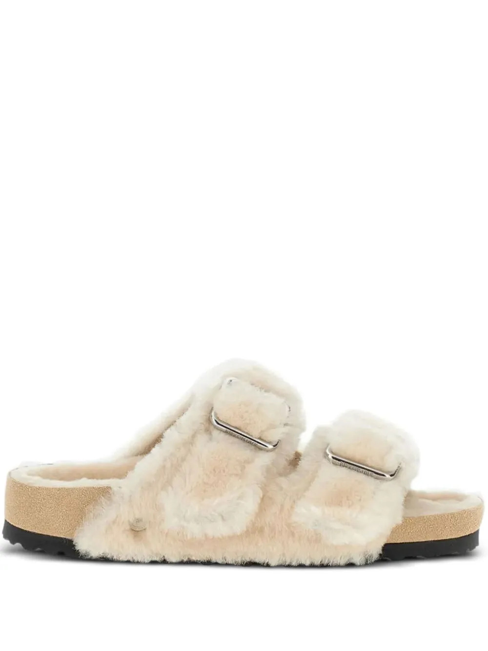 Birkenstock Slipper Arizona With Outter Teddy In Neutral