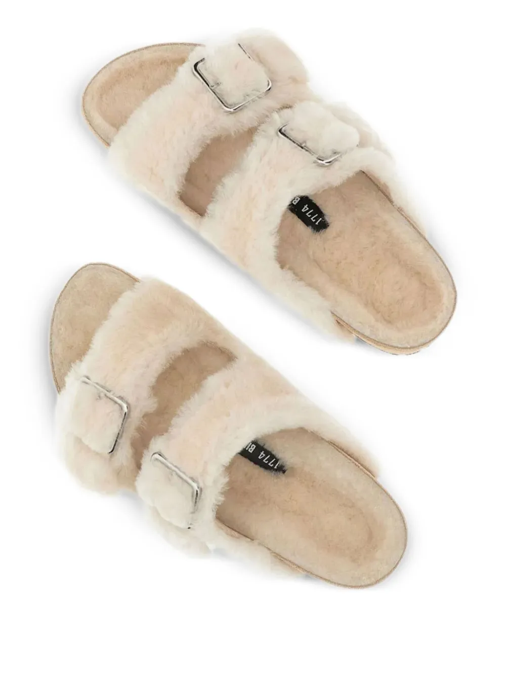 Birkenstock Slipper Arizona With Outter Teddy In Neutral