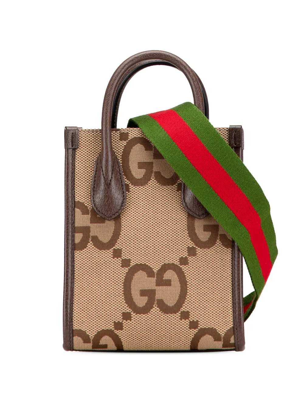 Gucci Pre-Owned 2016-2025 Mini Jumbo GG Canvas Web satchel - Marrone