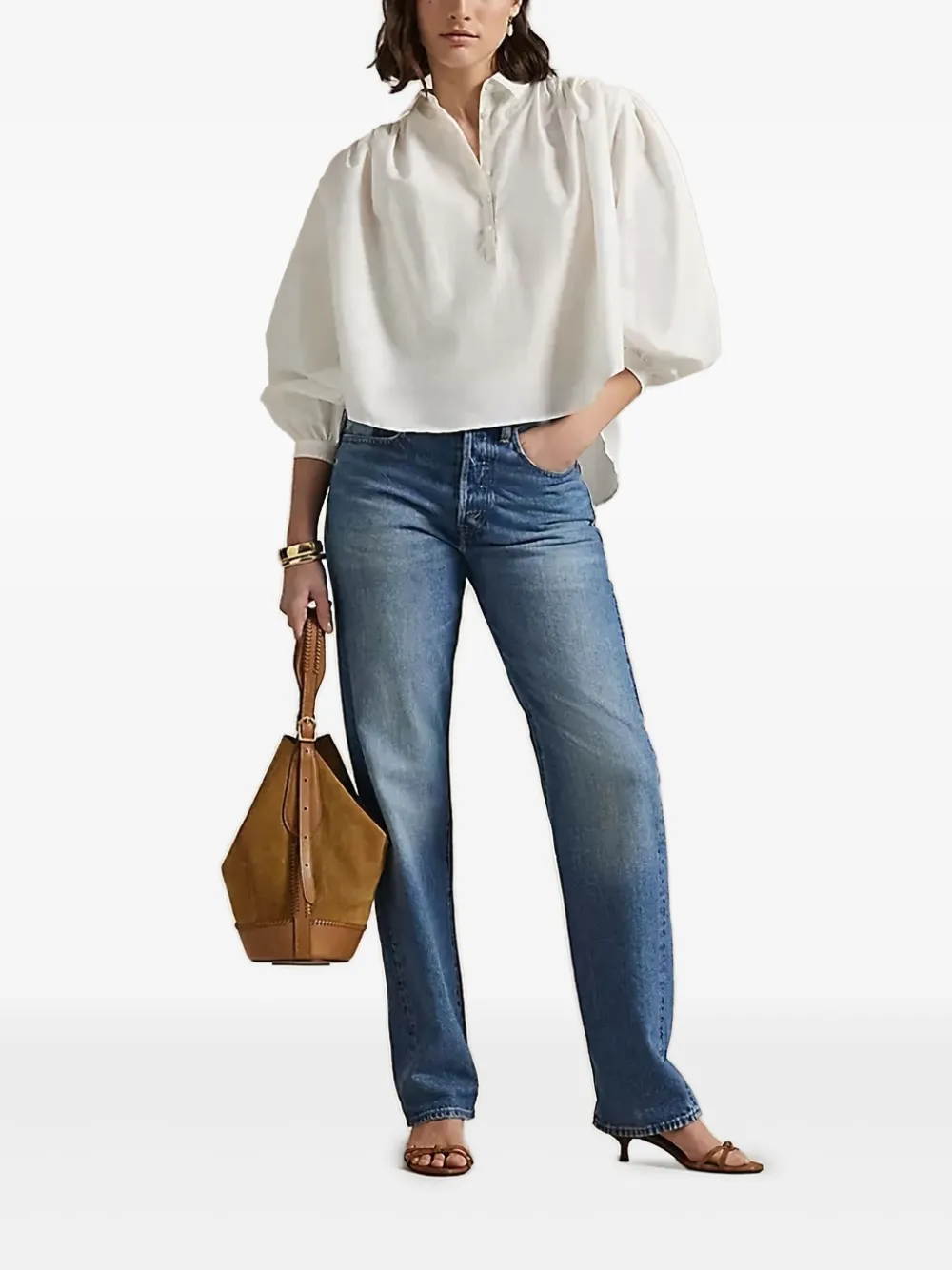 Polo Ralph Lauren balloon-sleeve blouse - Wit