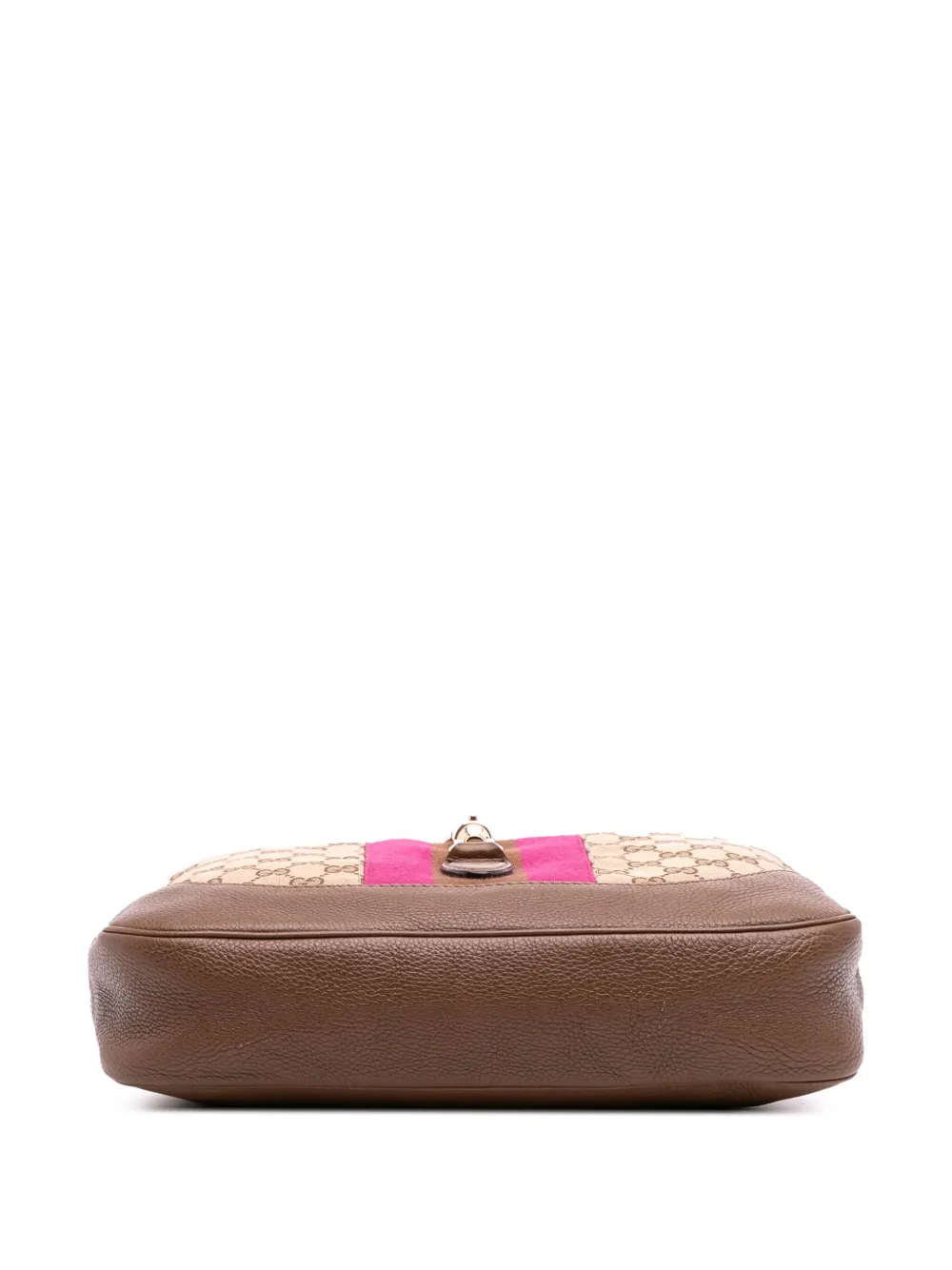 Pre-owned Gucci 2016-2025 Gg Canvas Web Jackie O Bouvier Crossbody Bag In Pink