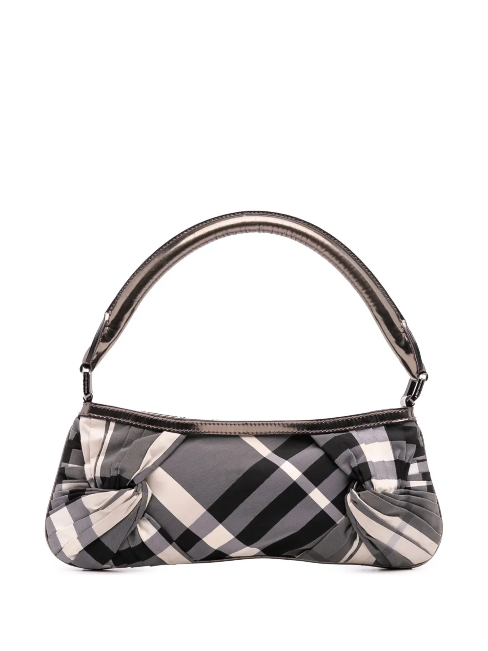 Pre-owned Burberry 2000-2017 Supernova Check Canvas Handbag In Gray