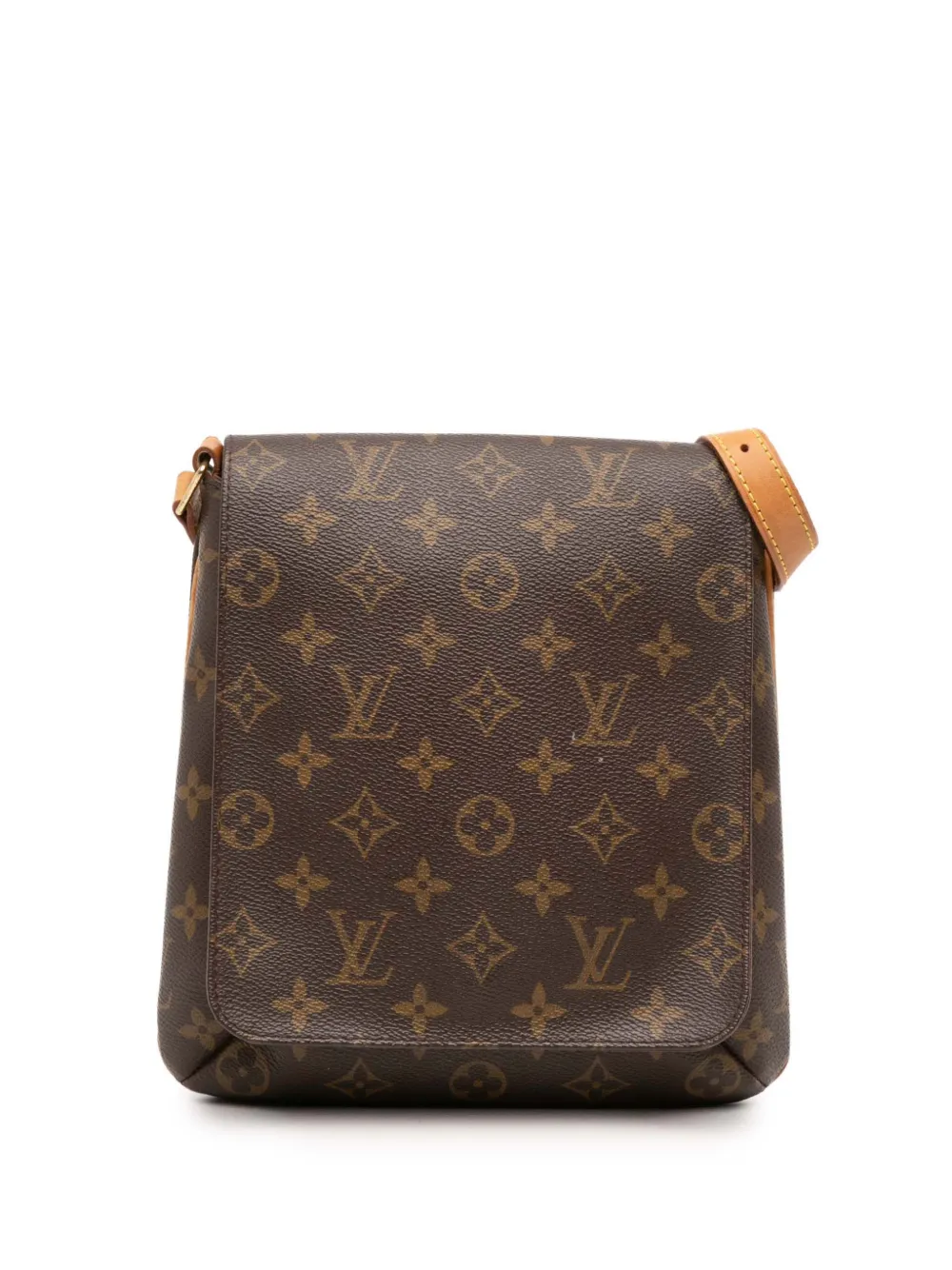 Pre-owned Louis Vuitton 2001 Monogram Musette Salsa Short Strap Shoulder Bag In Brown