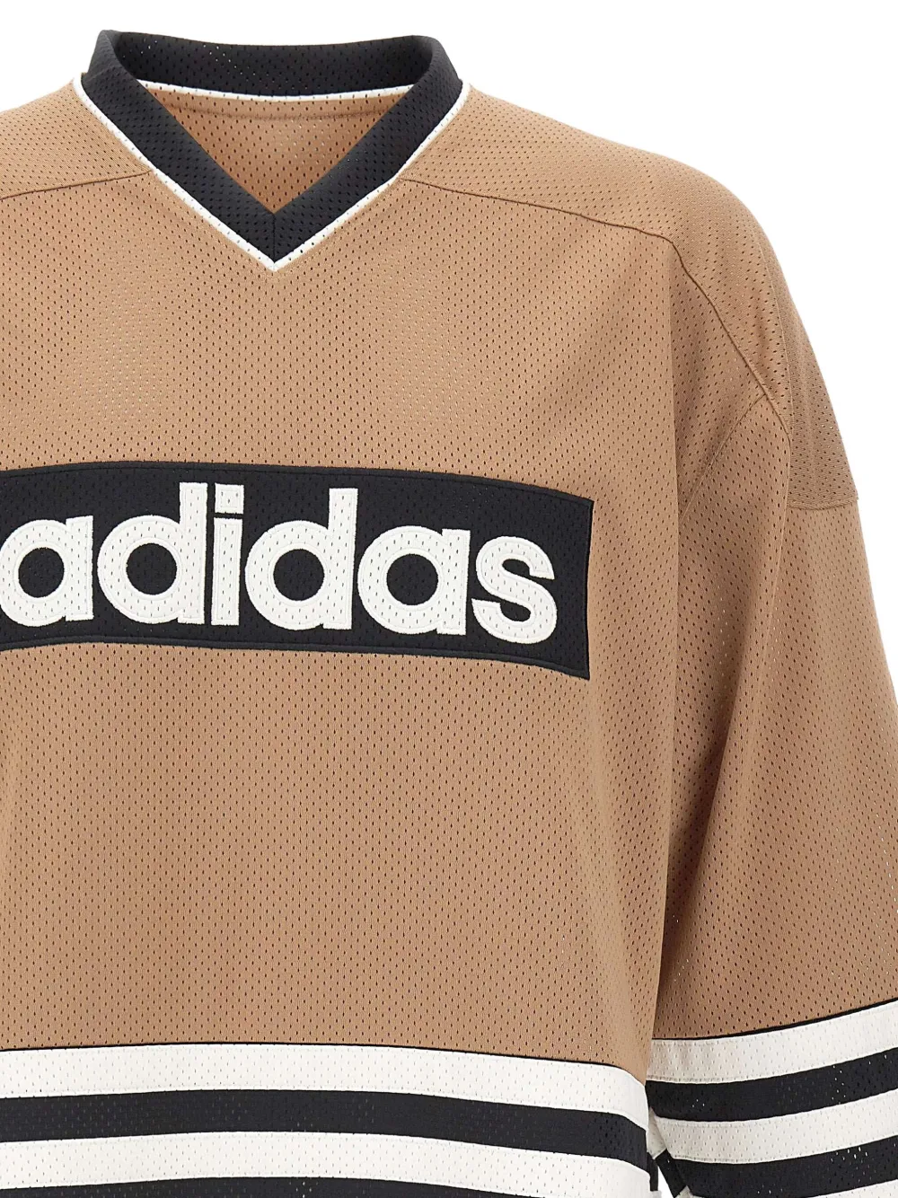 adidas Jersey top met V-hals Bruin