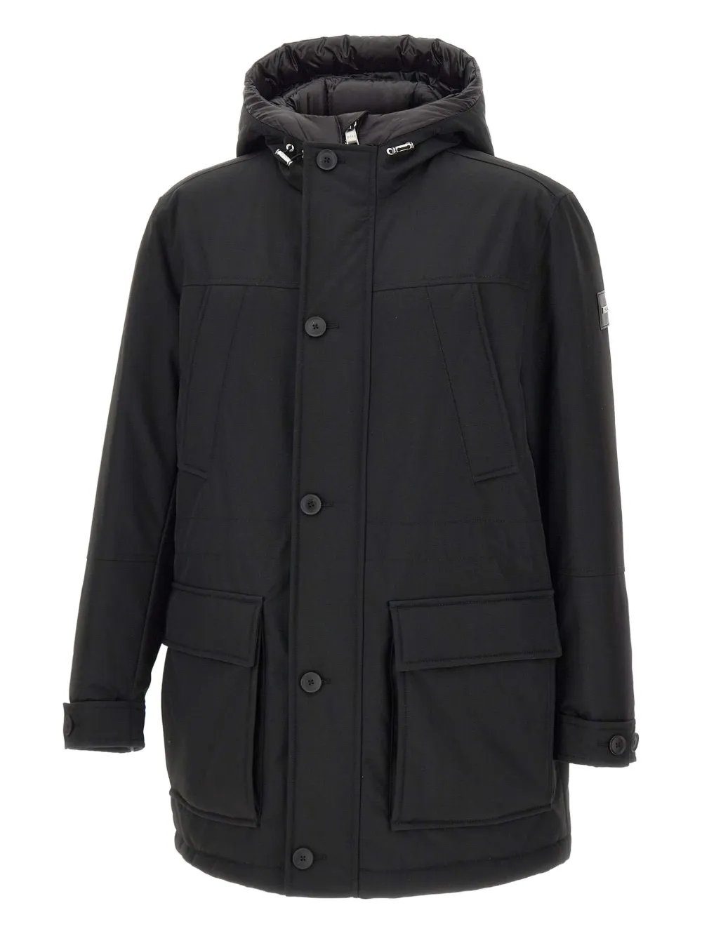 Hugo Boss Hooded Padded Jacket In Blue