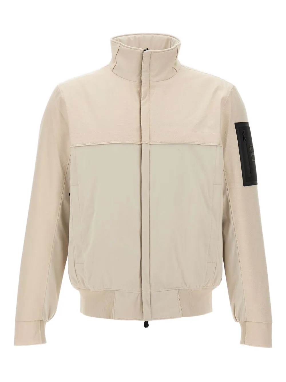 Hugo Boss Panelled Zip-upjacket In Neutral