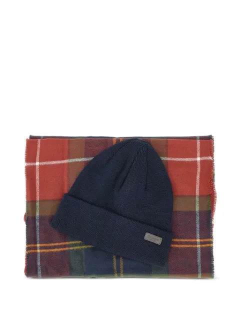 Barbour tartan logo patch hat (set)