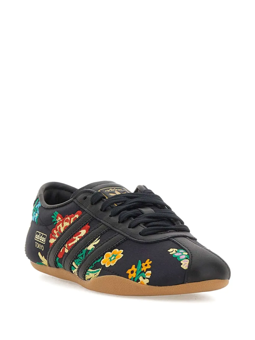 Adidas floral-embroidered lace-up sneakers - Zwart