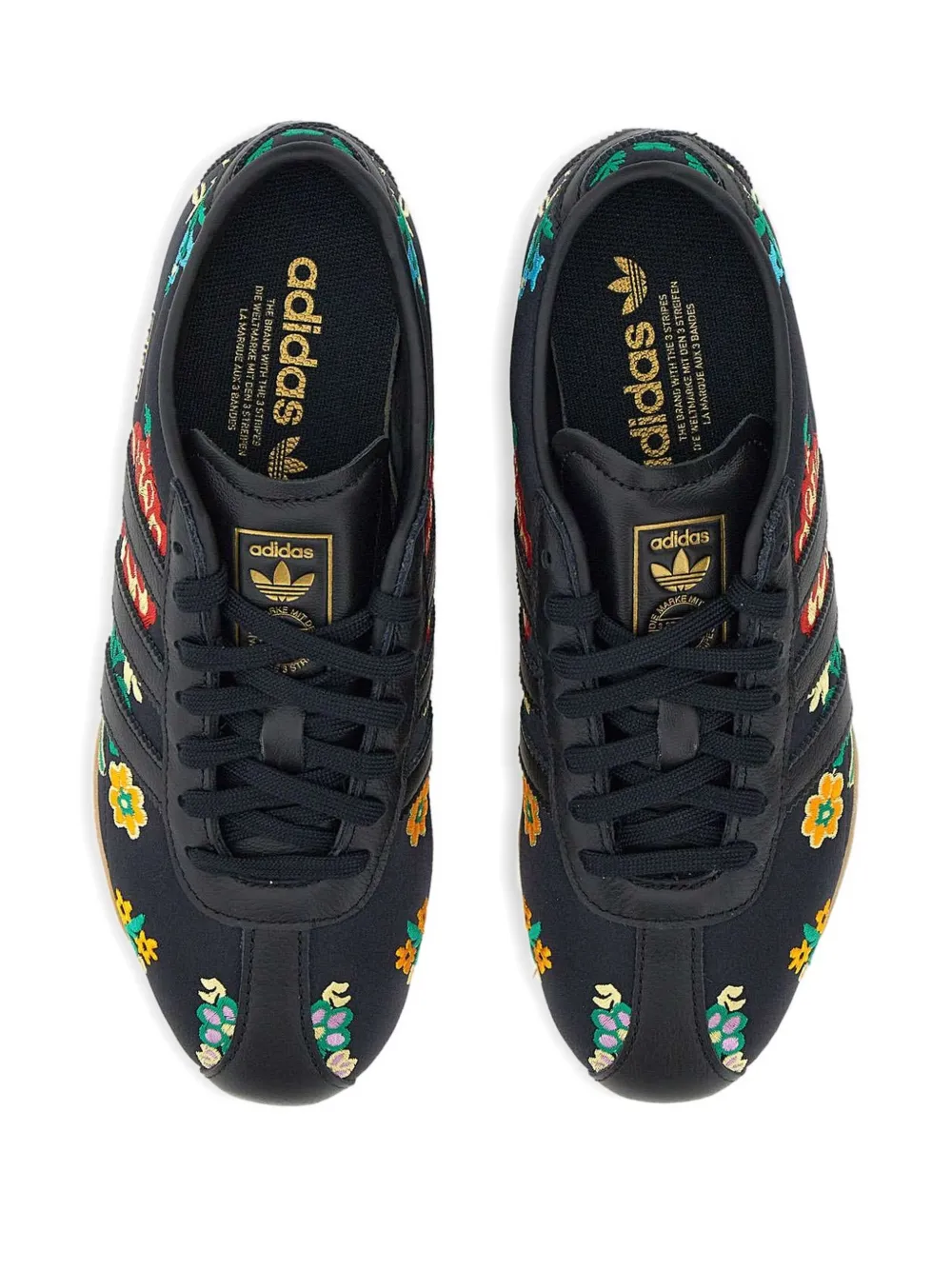 adidas Sneakers met geborduurde bloemen Zwart