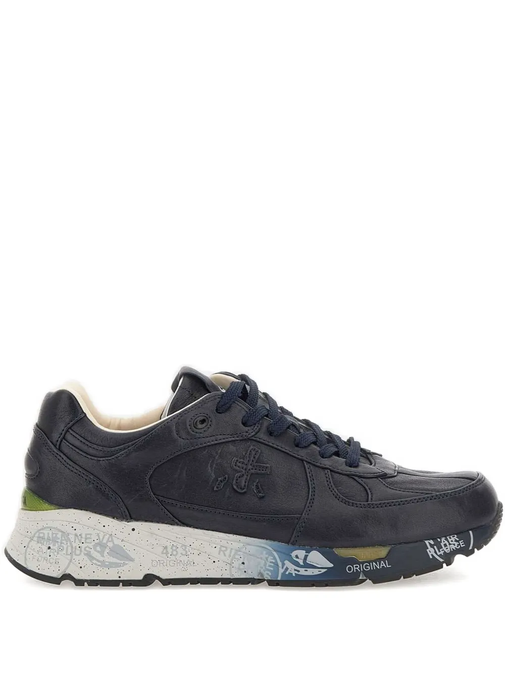 Premiata MASE 7082 logo leather sneakers | Blue | Image 1