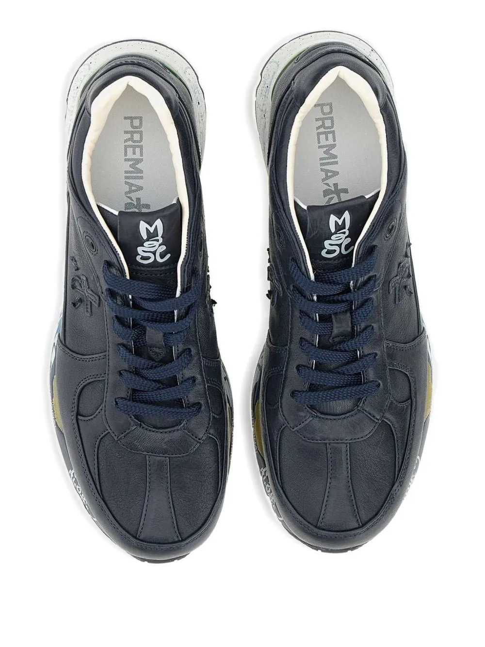 Premiata MASE 7082 leren sneakers met logo Blauw