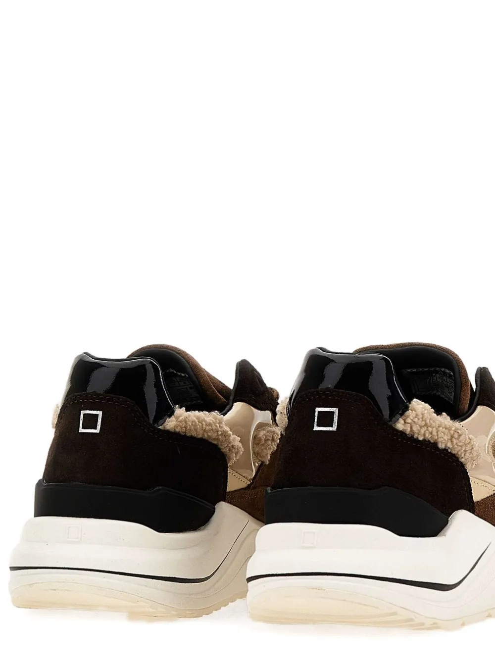 D.A.T.E. Glanzende leren Teddy sneakers Bruin