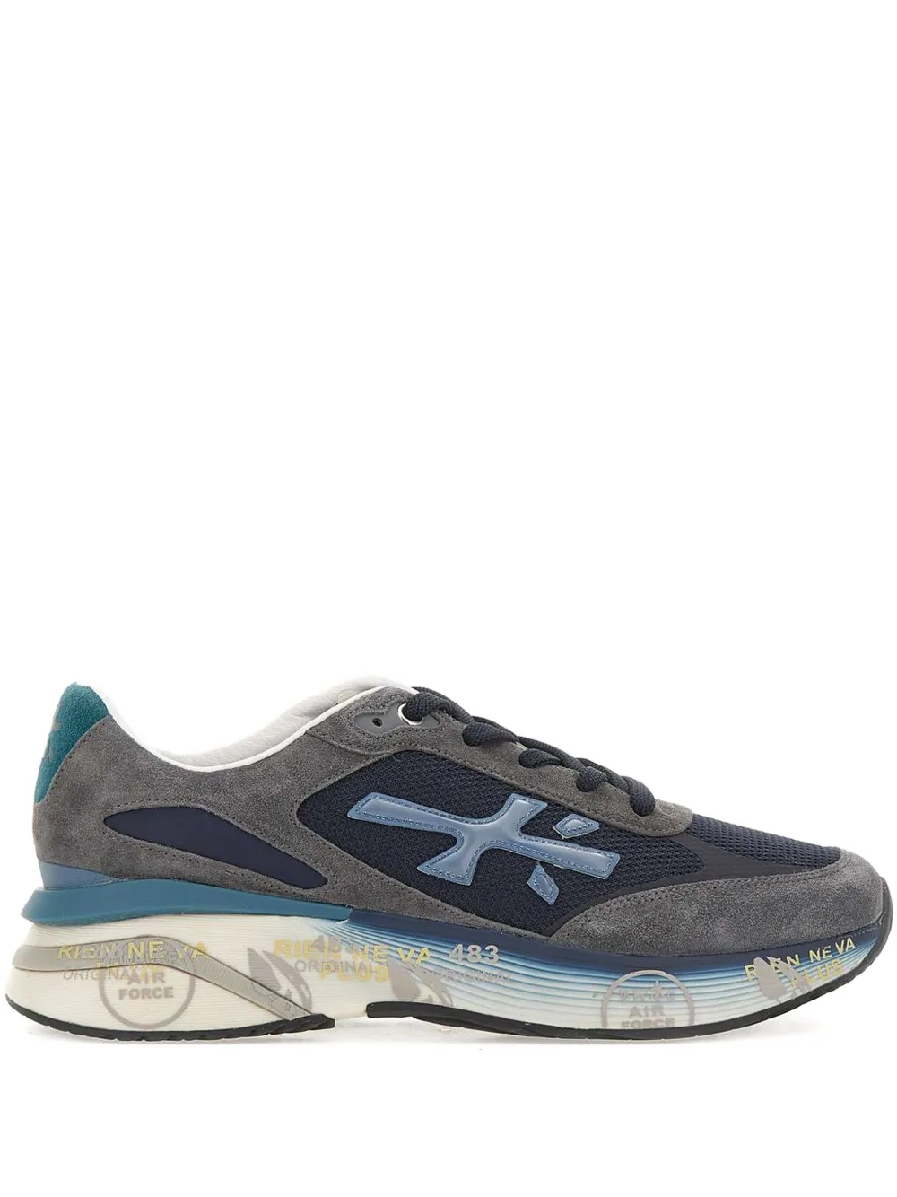 Premiata logo heel trainers | Blue | Image 1
