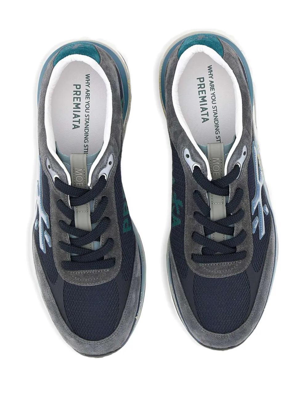 Premiata Sneakers met logo en hak Blauw