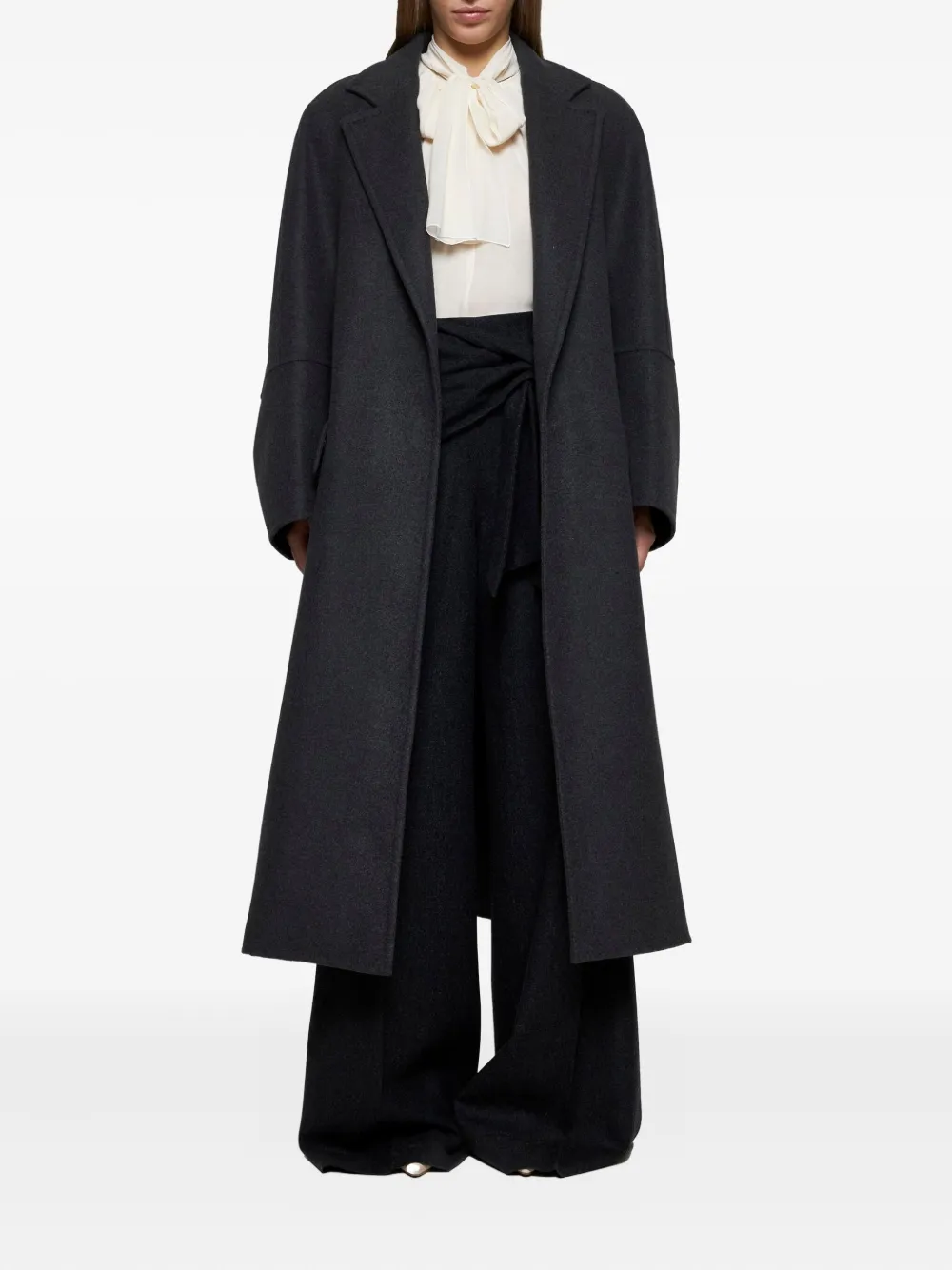 Max Mara notched-lapels coat - Zwart