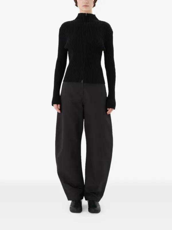 Amomento ブラック ハイネック カーディガン Amomento Ribbed high-neck Cardigan | Black | FARFETCH