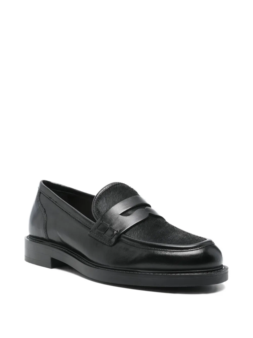 Carmens Panelled Leather Loafers In Black